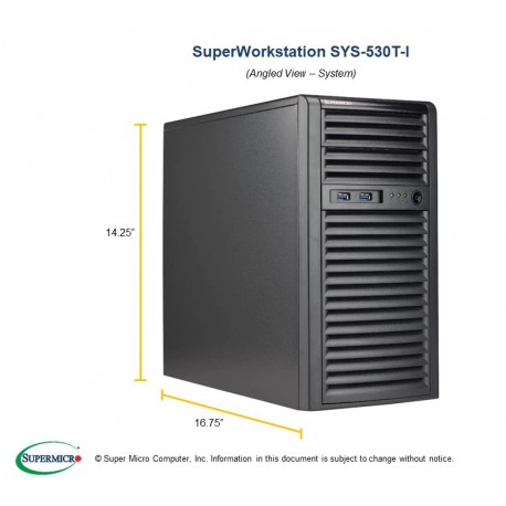 Supermicro UP Workstation SYS-530T-I pod kątem