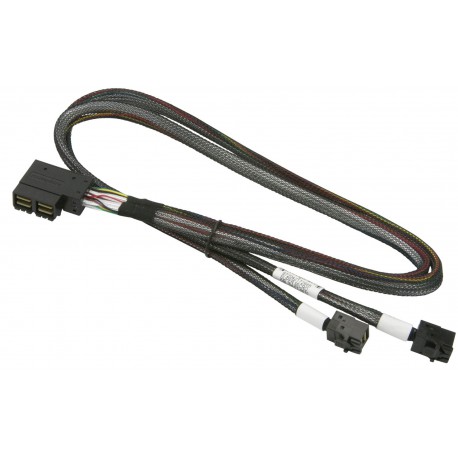 Kabel 2x MiniSAS HD prostokątne na 2x MiniSAS HD 65cm Supermicro CBL-SAST-0670